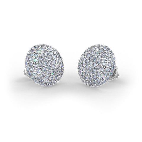 Diamond Stud Button Earring