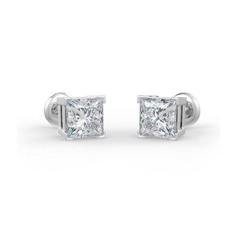 Princess Cut Stud Earring