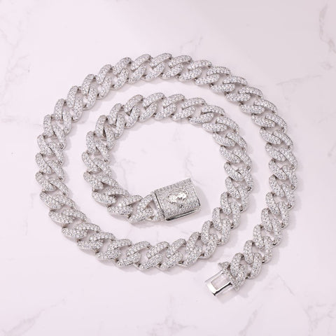 14MM White Gold Cuban Chain