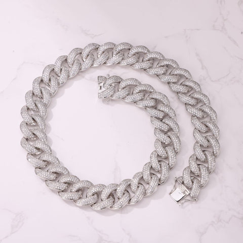 18MM White Gold Cuban Chain