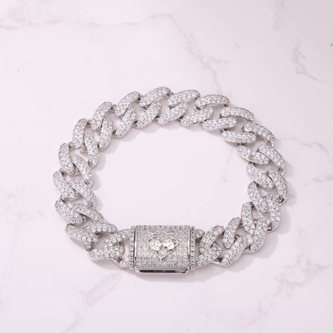 14MM Cuban White Gold Bracelet