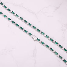 Green Baguette Tennis Chain