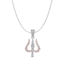 Two-Tone Trishul Moissanite Pendant