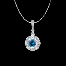 Swiss Blue Moissanite Topaz Pendant