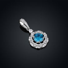 Swiss Blue Moissanite Topaz Pendant