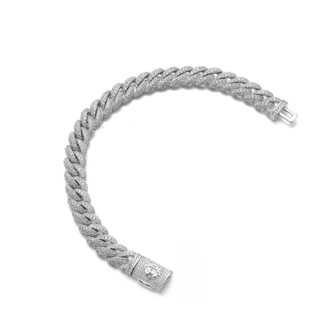 10MM Cuban White Gold Bracelet