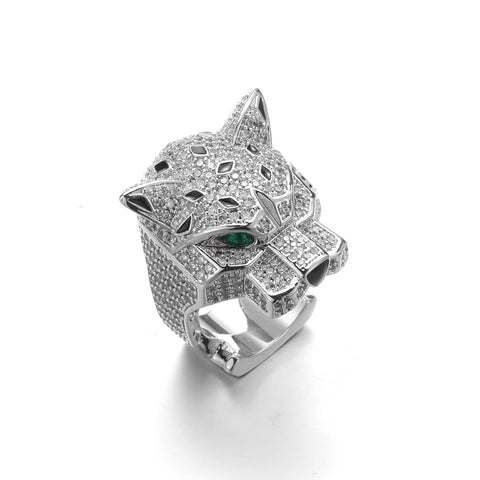 White Gold Panther Ring