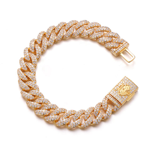 13MM Yellow Gold Cuban Bracelet