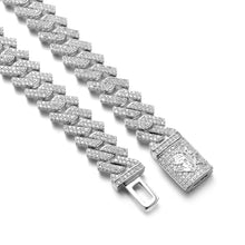 14MM White Gold Raised Cuban Chain