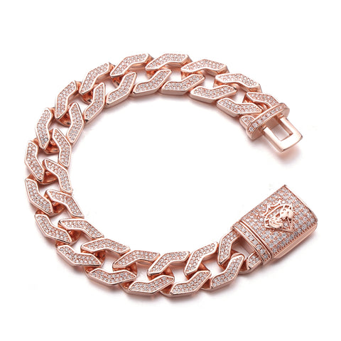 14MM Rose Gold Pave Cuban Bracelet