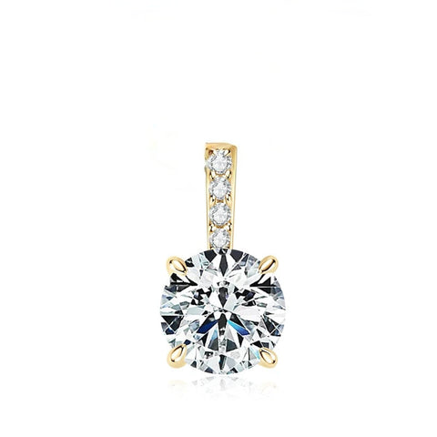 Single Diamond Moissanite Pendant