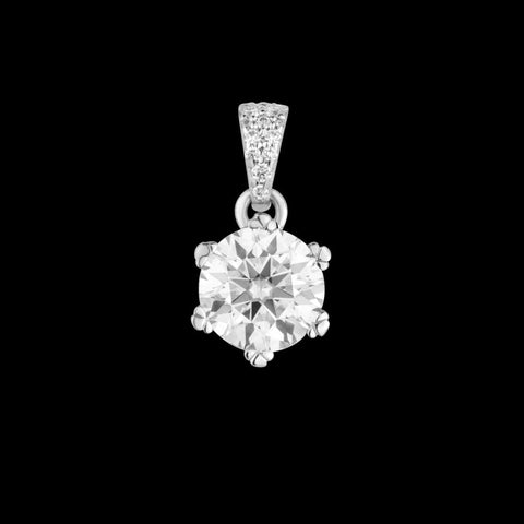 Round Single Moissanite Pendant